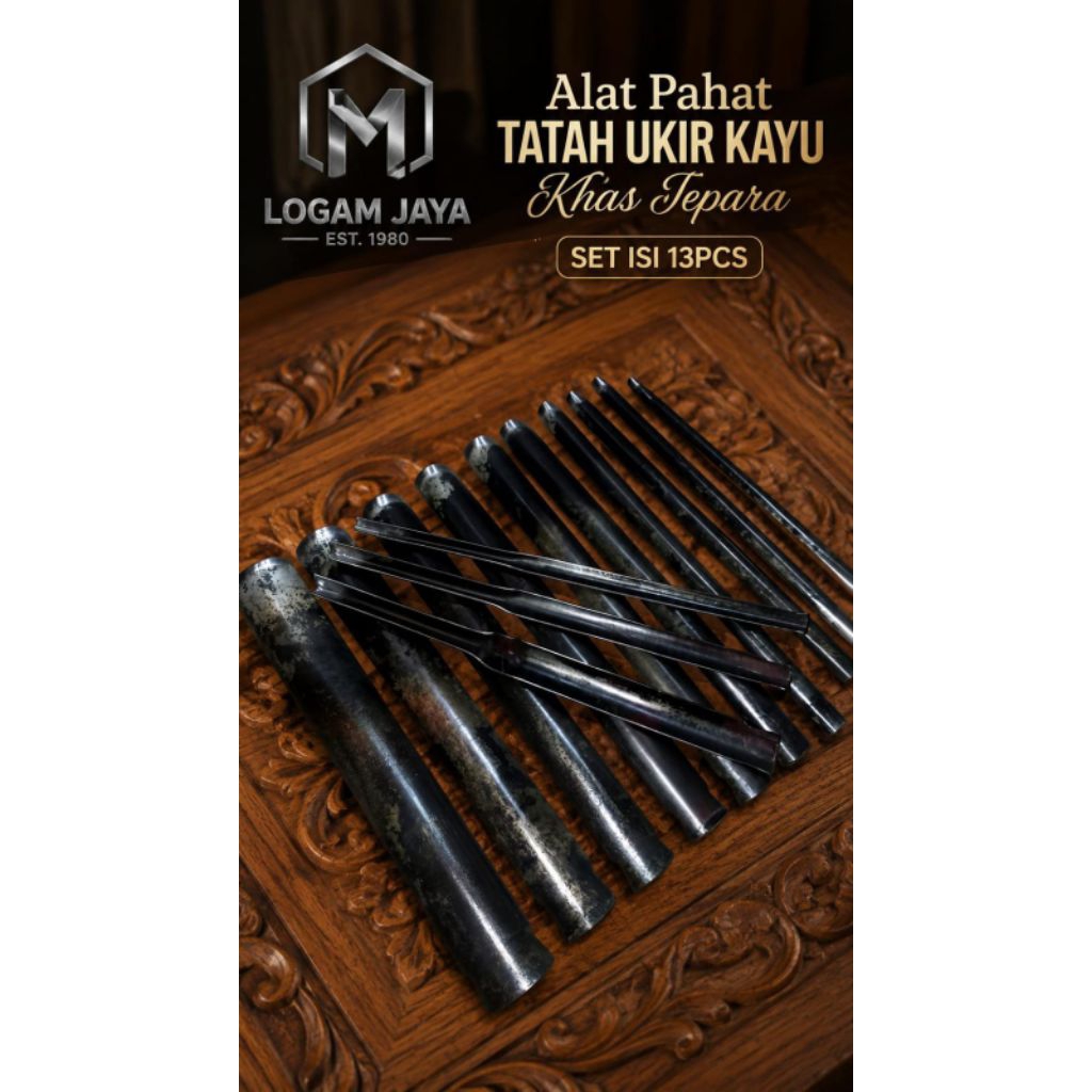 [COD] Alat Pahat Ukir Kayu Bonsai Set Isi 13Pcs Jenis Kol & Coret | Super Tajam, Kuat, & Tahan Lama 