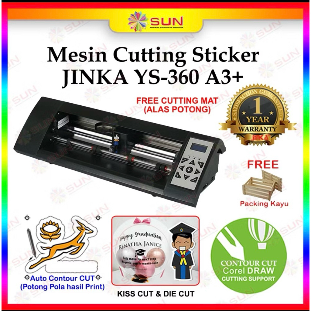Mesin cutting Jinka YS 360, Printer cutting kiss cut