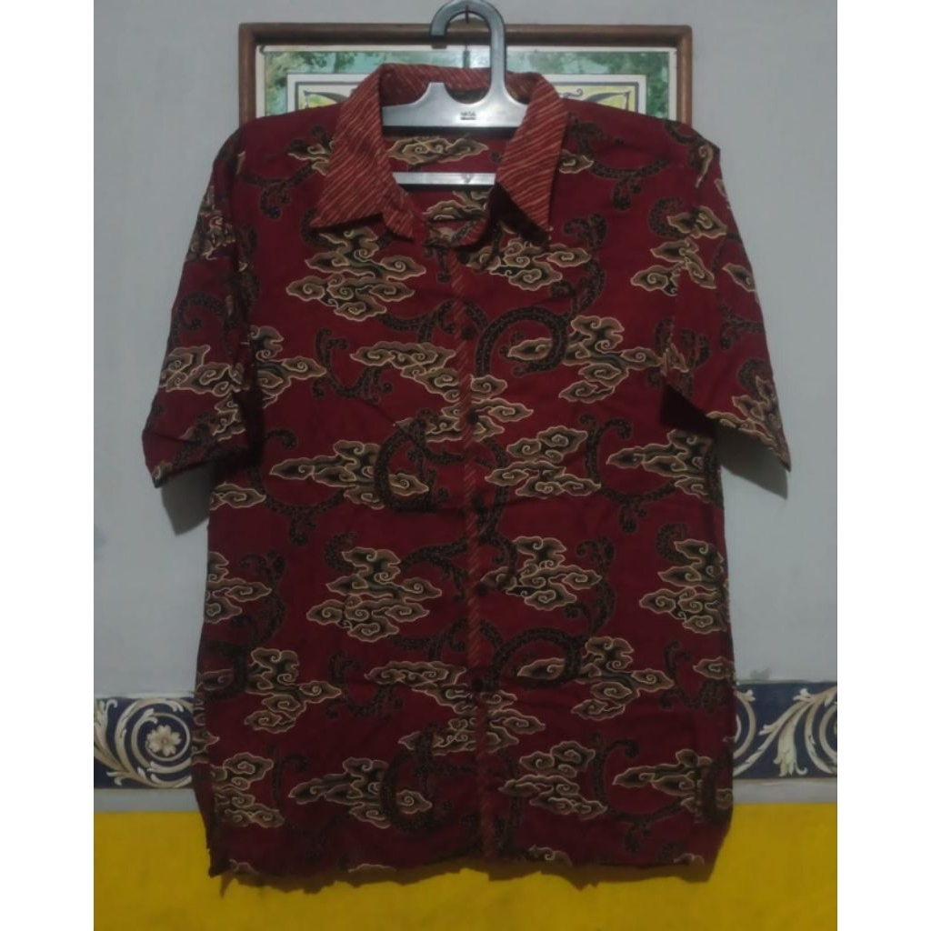 KD1030 kemeja batik cowok dewasa preloved