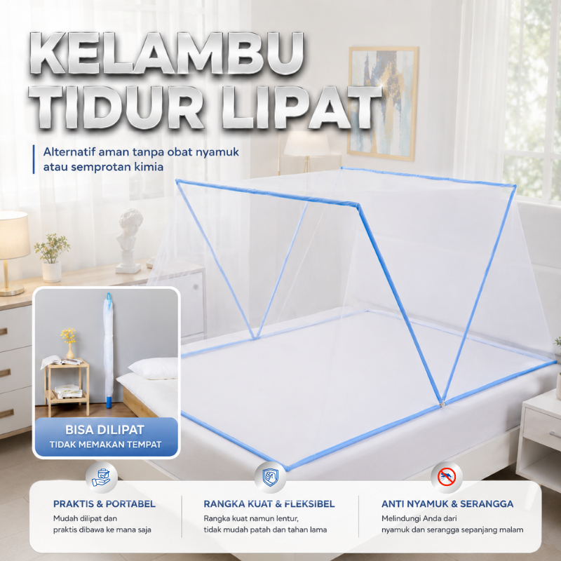 Kelambu Nyamuk Kotak Lipat 180x190/Kelambu Lipat/Kelambu Kotak Lipat