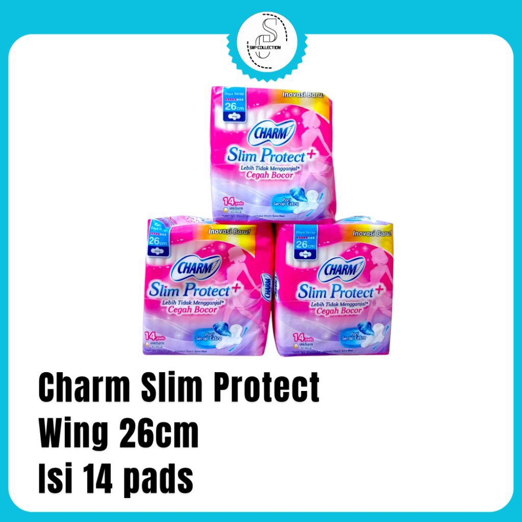 Charm Slim Protect Wing 26cm [Isi 14 pads] - Pembalut