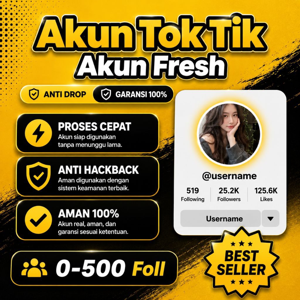 Akun Fresh Tok Tik Fresh 0 - 500 Foll