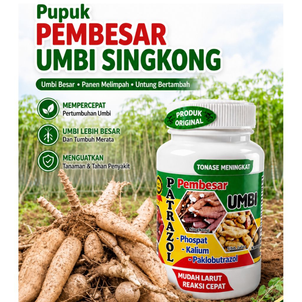 Pupuk Pembesar Umbi Singkong Patrazol 450 gr