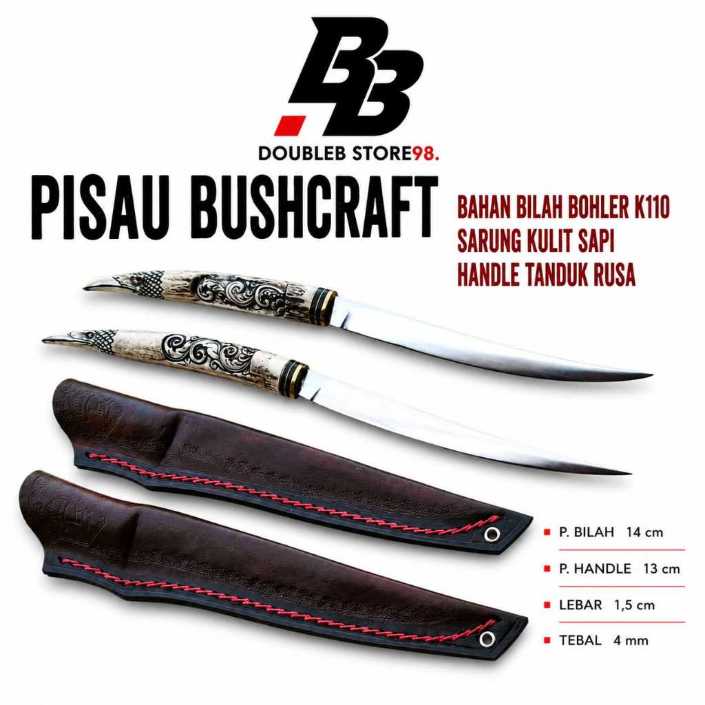 PISAU BUSHCRAFT BOHLER K110 HANDLE TANDUK RUSA