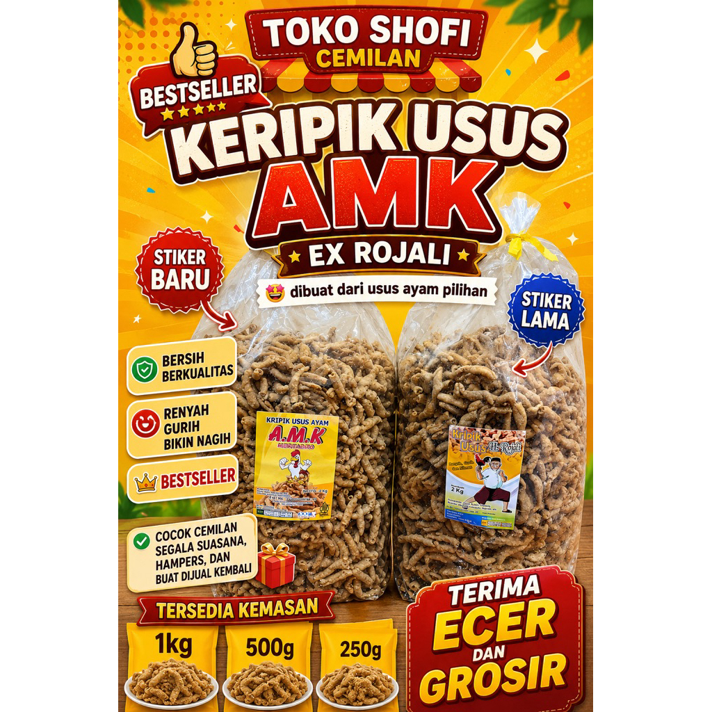 Kripik Usus AMK ex h.rojali 2 Kg (1 Bal) KRIPSUS
