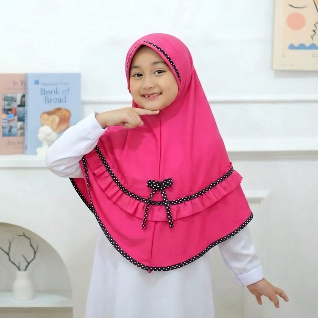 Kerudung Anak TK/Kerudung Anak SD/HUJAB ANAK ZEA POLKA/Hijab Anak Apna.store Cocok Untuk Sekolah Dan