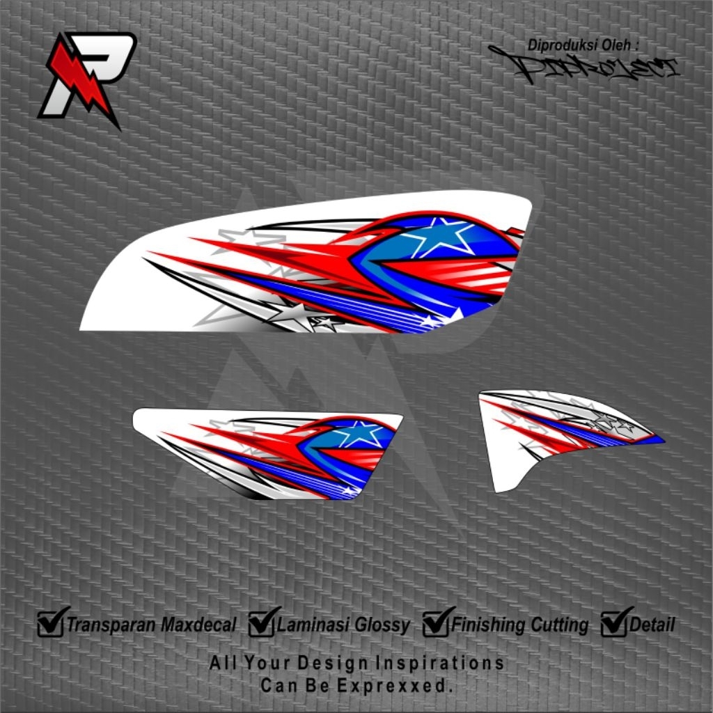 STRIPING GL 100 TRANSPARAN MOTIF ARAI PEDROSA BEBAS CUSTOM