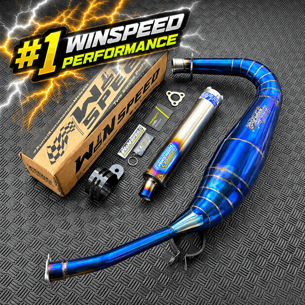Knalpot  Full Biru Silincer Full Titanium RX King, RXS, RXT PDK ORIGINAL WIN SPEED
