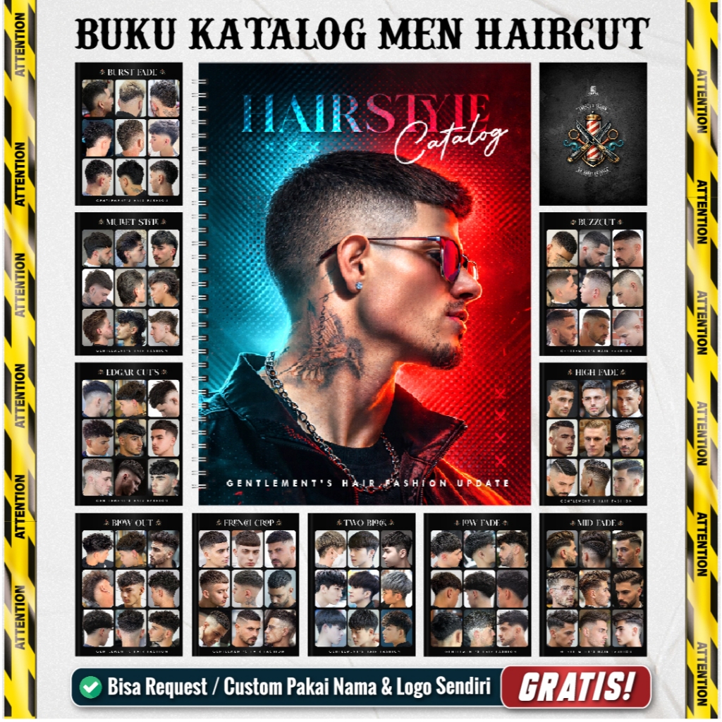 Buku Katalog Haircut Barber Terbaru 2026 Model Gaya Rambut Pria / Hairstyle Catalog Barber / Pangkas