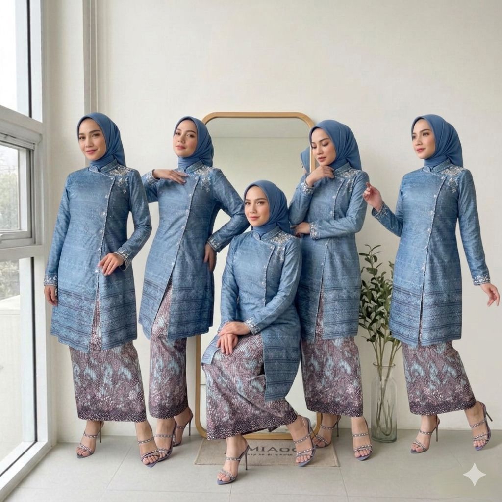 Setelan Tunik Janggan / Setelan Kebaya Tunik Brokat / Setelan Kebaya Kurung Rok Batik