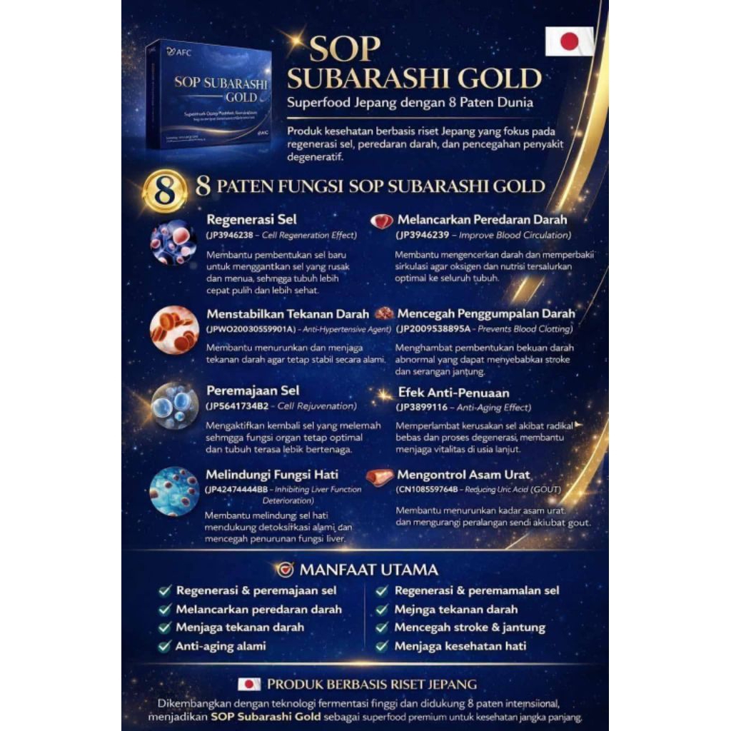 SOP Subarashi Gold --- Pembelian Minimal 2 Sachet
