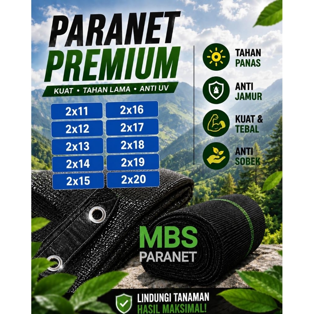 PARANET HDPE 90% ANTI UV DAN HUJAN LEBAR 2 METER