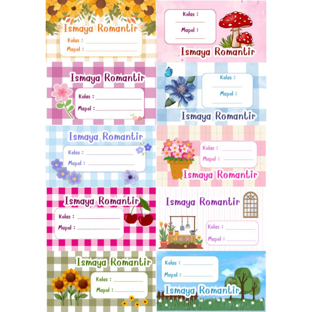 stiker label buku stiker nama buku custom nama