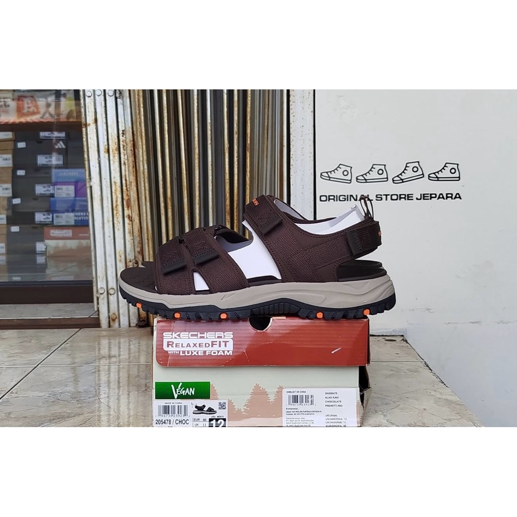 SIZE 46(30cm) SKECHERS SANDAL ORIGINAL 100% ART 205478/CHOC