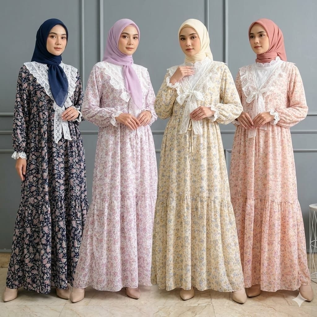 Gamis Ceruty Yuna BKK Vintage Renda Bangkok Import 2331354 Import