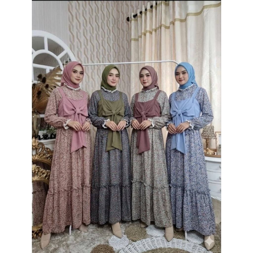Gamis Meijiwang Pita Maxi korea Vest Ceruty Bkk Burklat 941 Renda Import