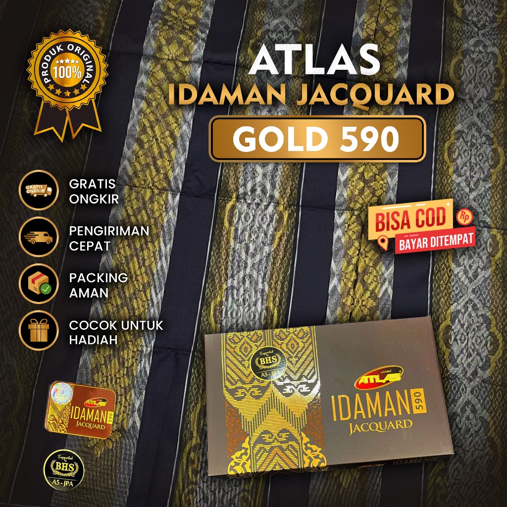 Sarung Atlas Idaman Jacquard Gold Songket