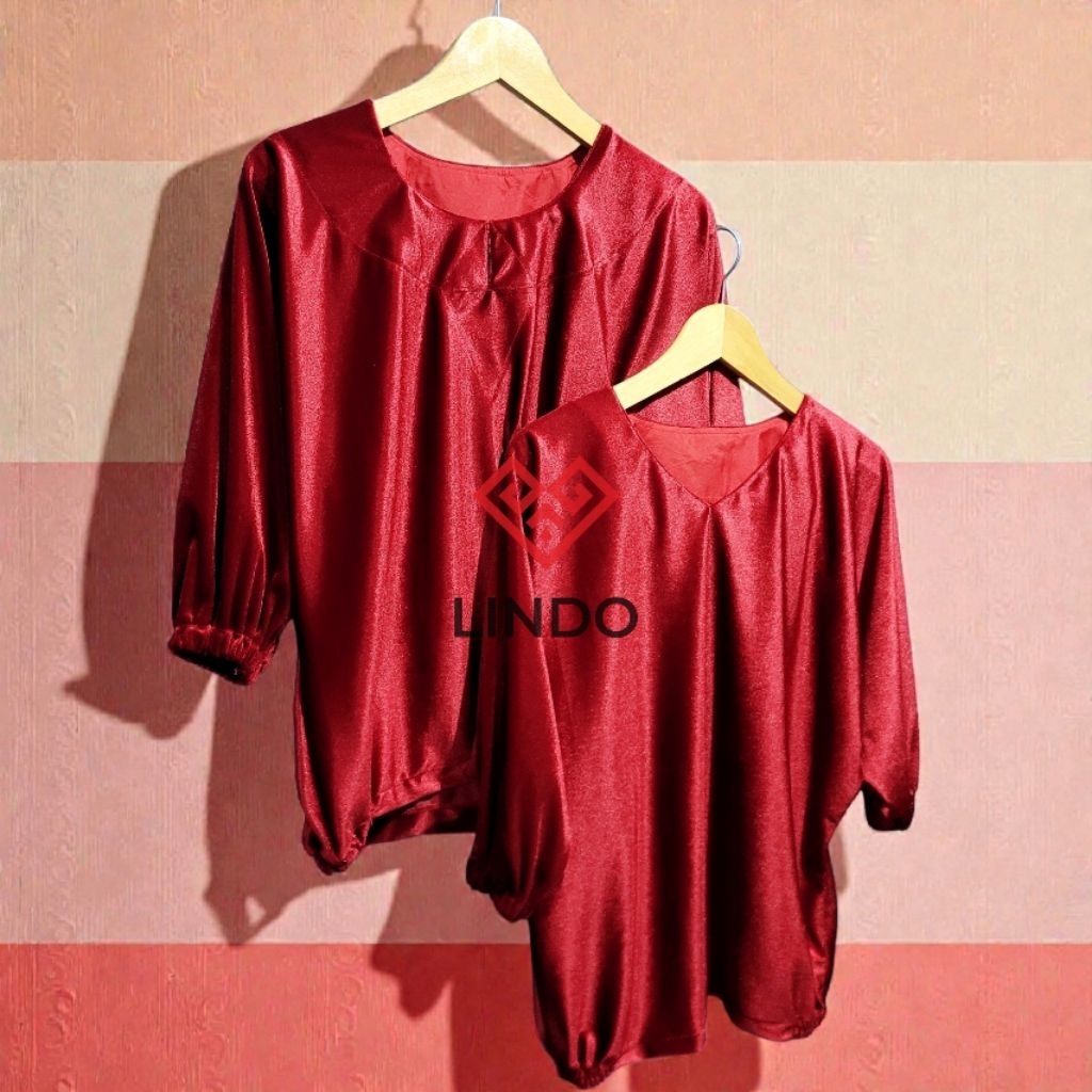 Baju Indo' Modern Beludru Toraja (Merah) (Kode: CB1023010)