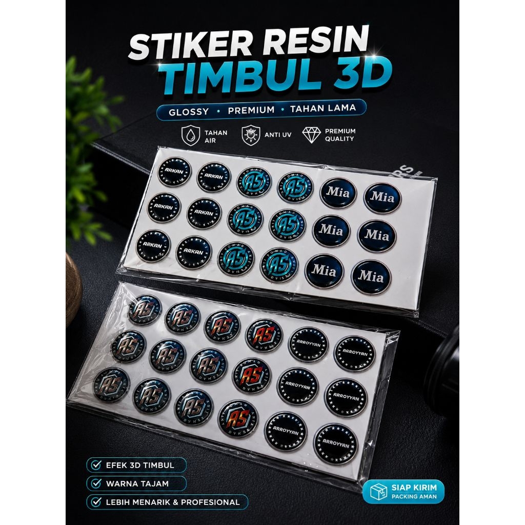 Stiker Logo Custom Resin Timbul