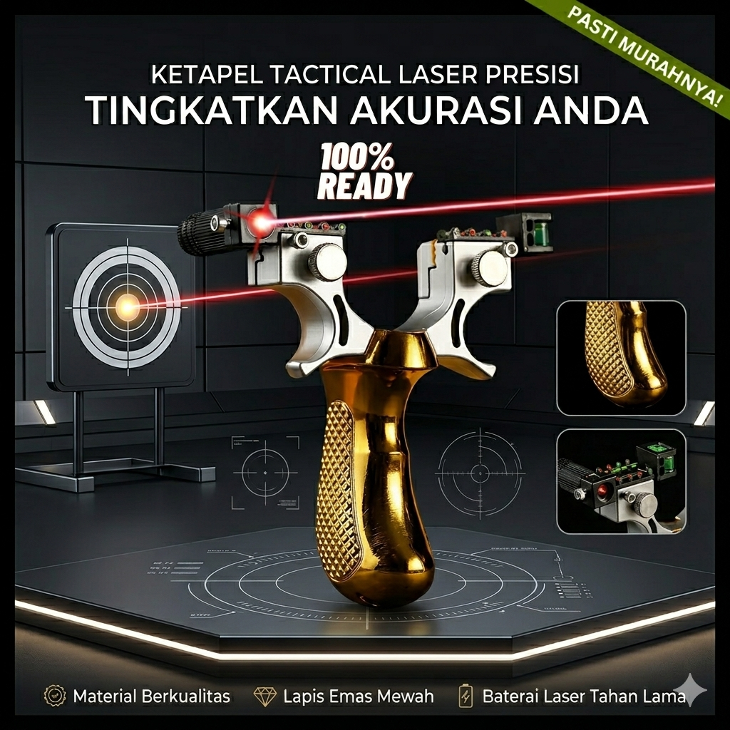 [ BISA COD ] Ketapel Burung Ikan Paku Beton Allumunium 1Set Komplit BIG POWER KETAPEL LASER BERKWALI