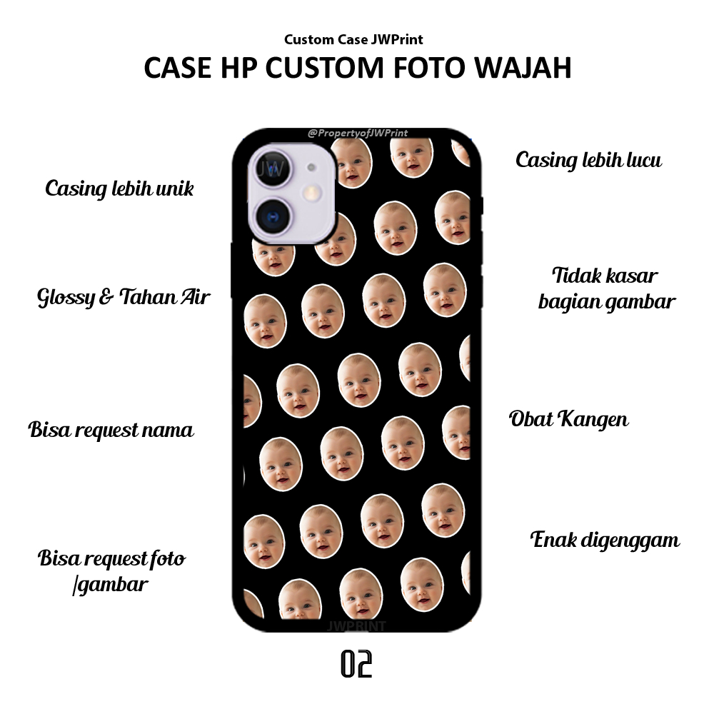 Case Custom | Case Custom Foto | Custom Case JWPrint Wajah Lucu Unik