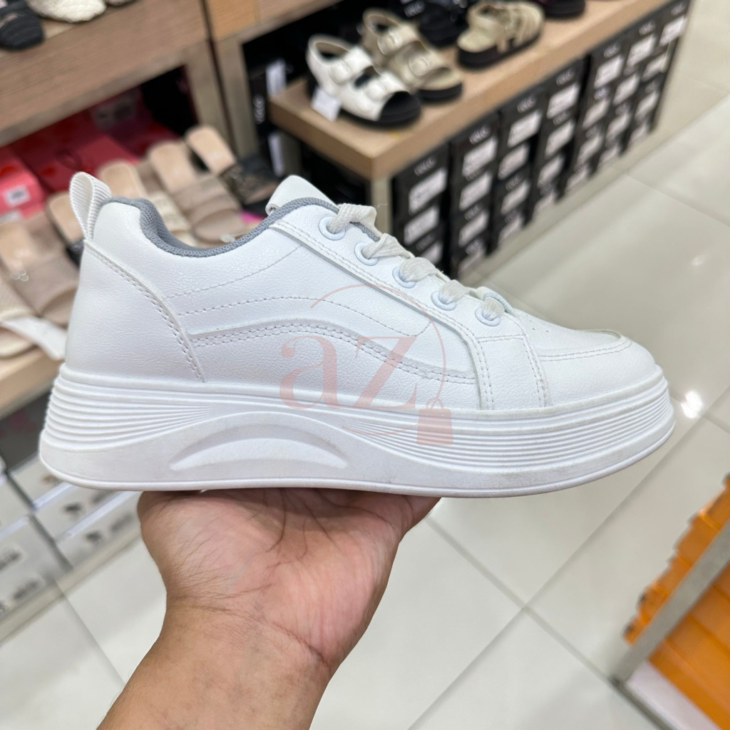 St. Moritz sepatu sneakers casual wanita shoes tali putih polos