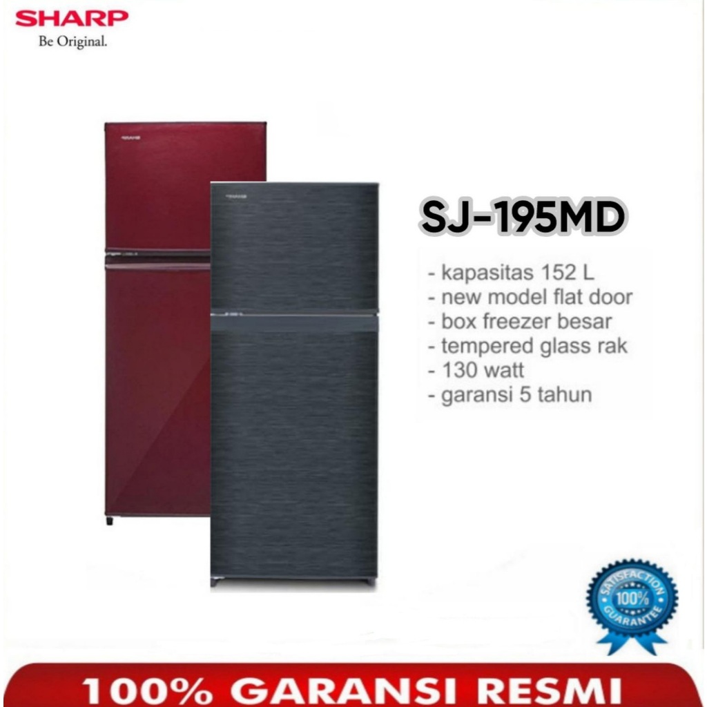 KULKAS SHARP SJ 195 MD LEMARI ES 2 PINTU SJ195MD SJ 195MD - 195 MN HS