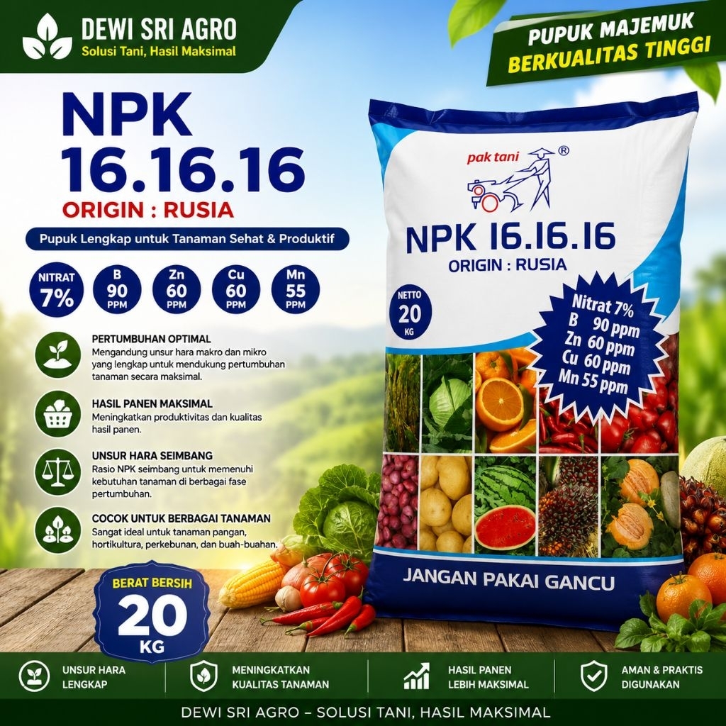 Pupuk NPK 16 16 16 PAK TANI 20 KG