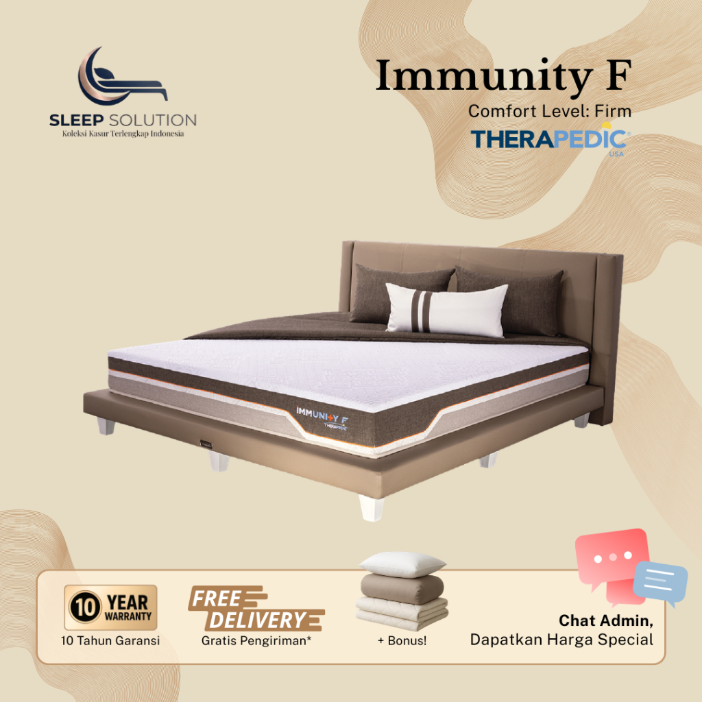 THERAPEDIC IMMUNITY F I Kasur Spring Bed | Matras Premium | 100x200, 120x200, 160x200, 180x200, 200x