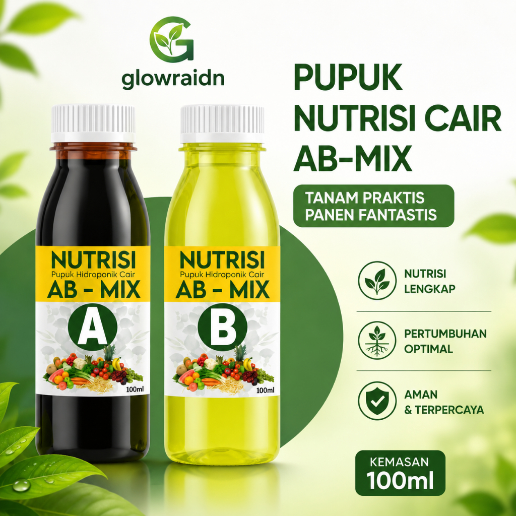 Glowra | Nutrisi AB Mix Cair Hidroponik – Pupuk AB Mix Sayur Daun