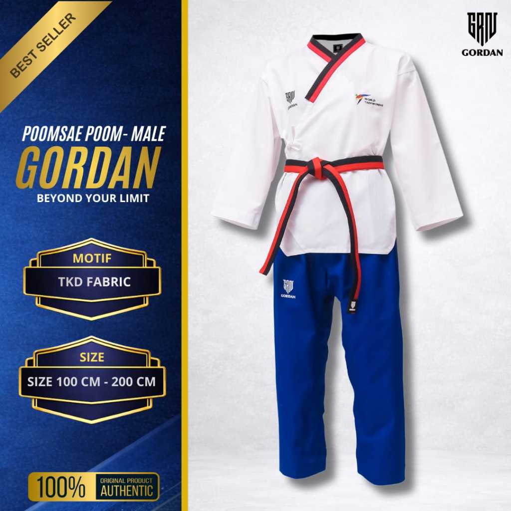 DOBOK POOMSAE POOM GORDAN  / SERAGAM TAEKWONDO POOMSAE / BAJU TAEKWONDO / DOBOK TAEKWONDO