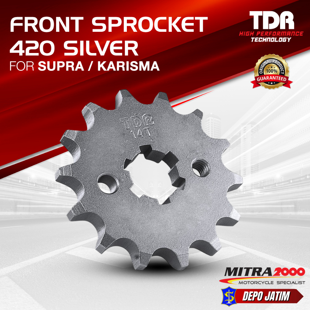 Gir TDR Sprocket Supra X 125 / Karisma (420) Depan & Belakang