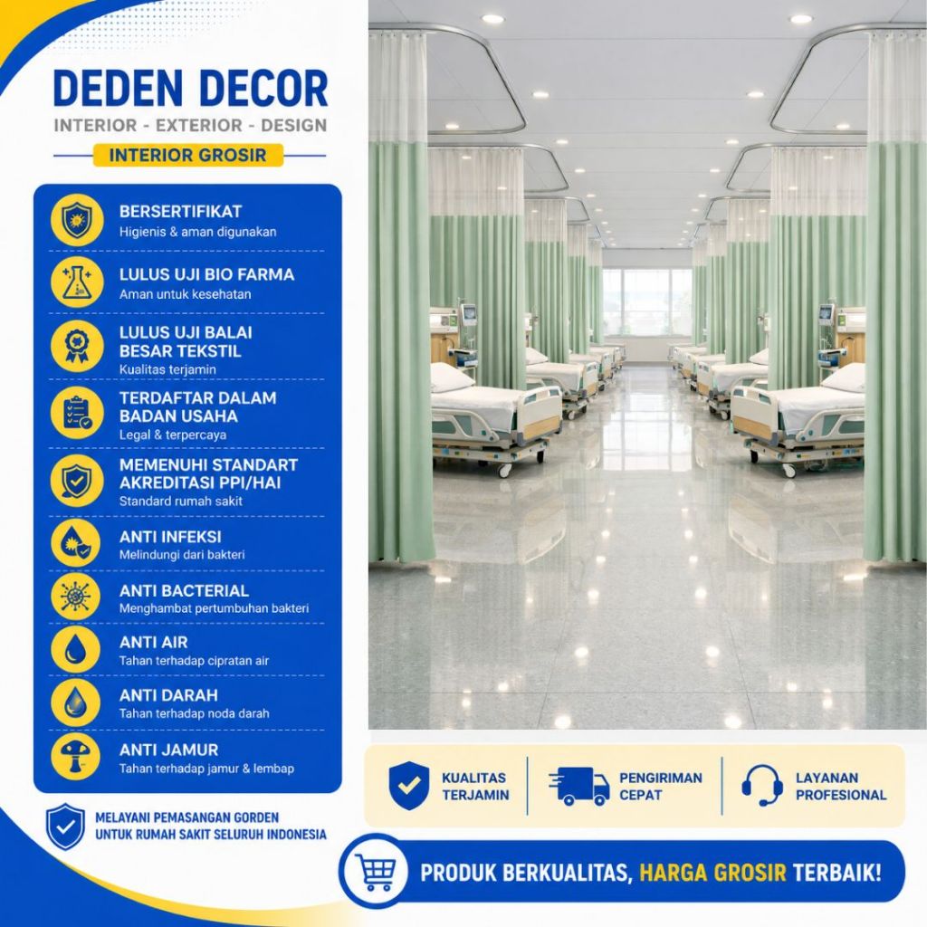 Promo - Gorden Rumah Sakit Anti Bakteri Dnexs Elite - Foto Hanya Pemanis