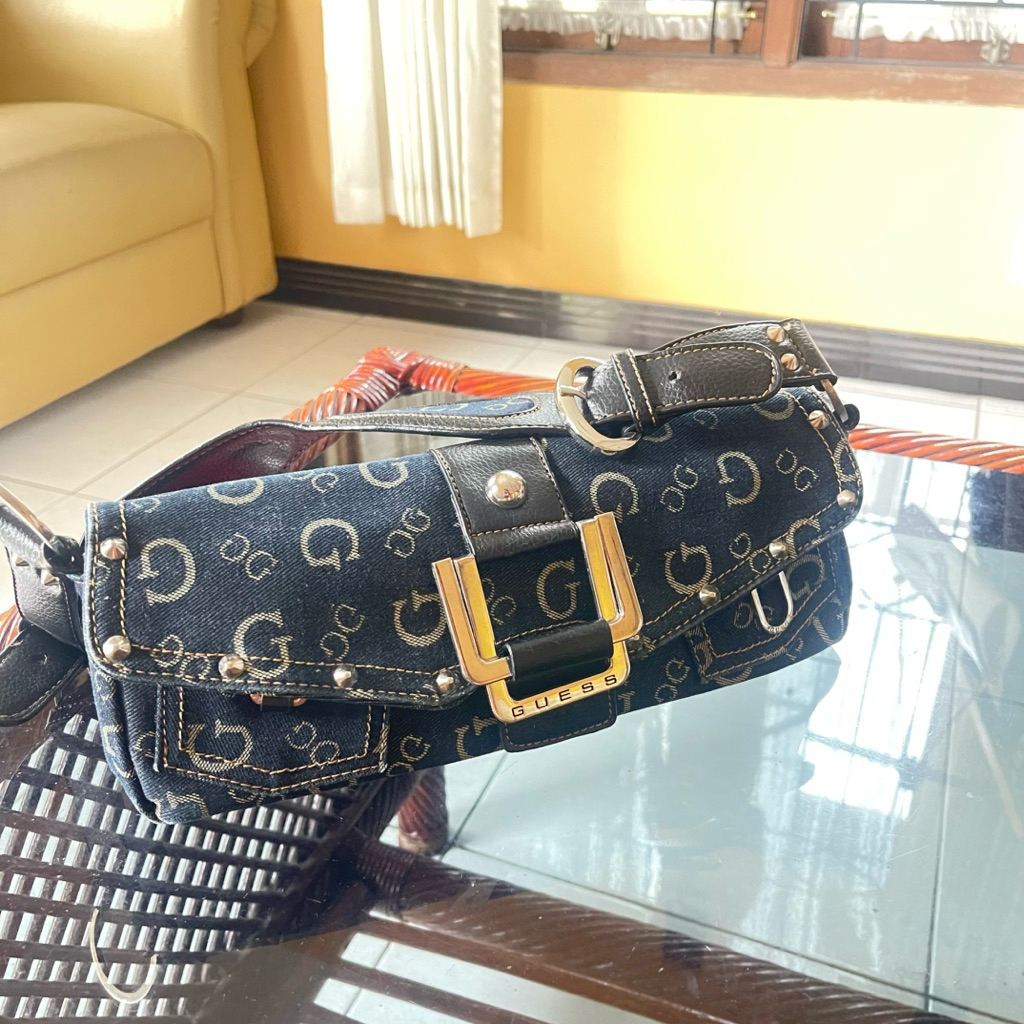 PRELOVED- Guess Denim Shoulder Bag Vintage