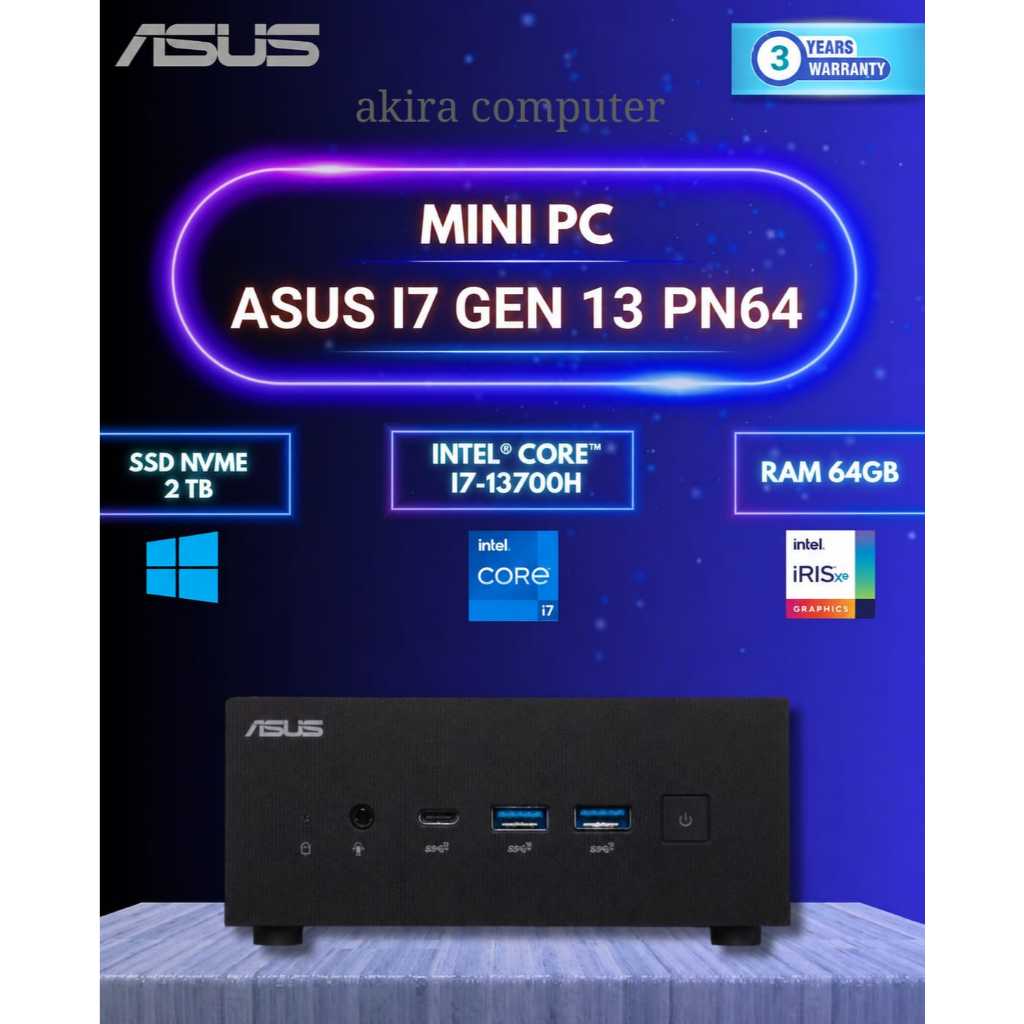 MINI PC ASUS i7 GEN 13 FULLSET WIN11 +RAM +SSD | ASUS PN64 I7-13700H