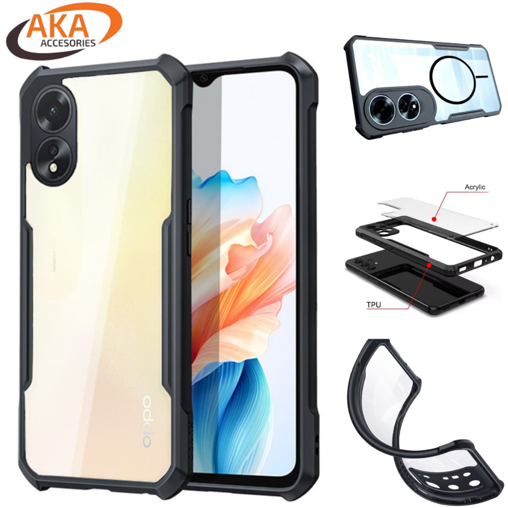 Case Oppo A76 A15 A15s A12 A5s A11k A7 F9 AKA Casing Transparan Shockproof Bumper Clear Kamera Prote