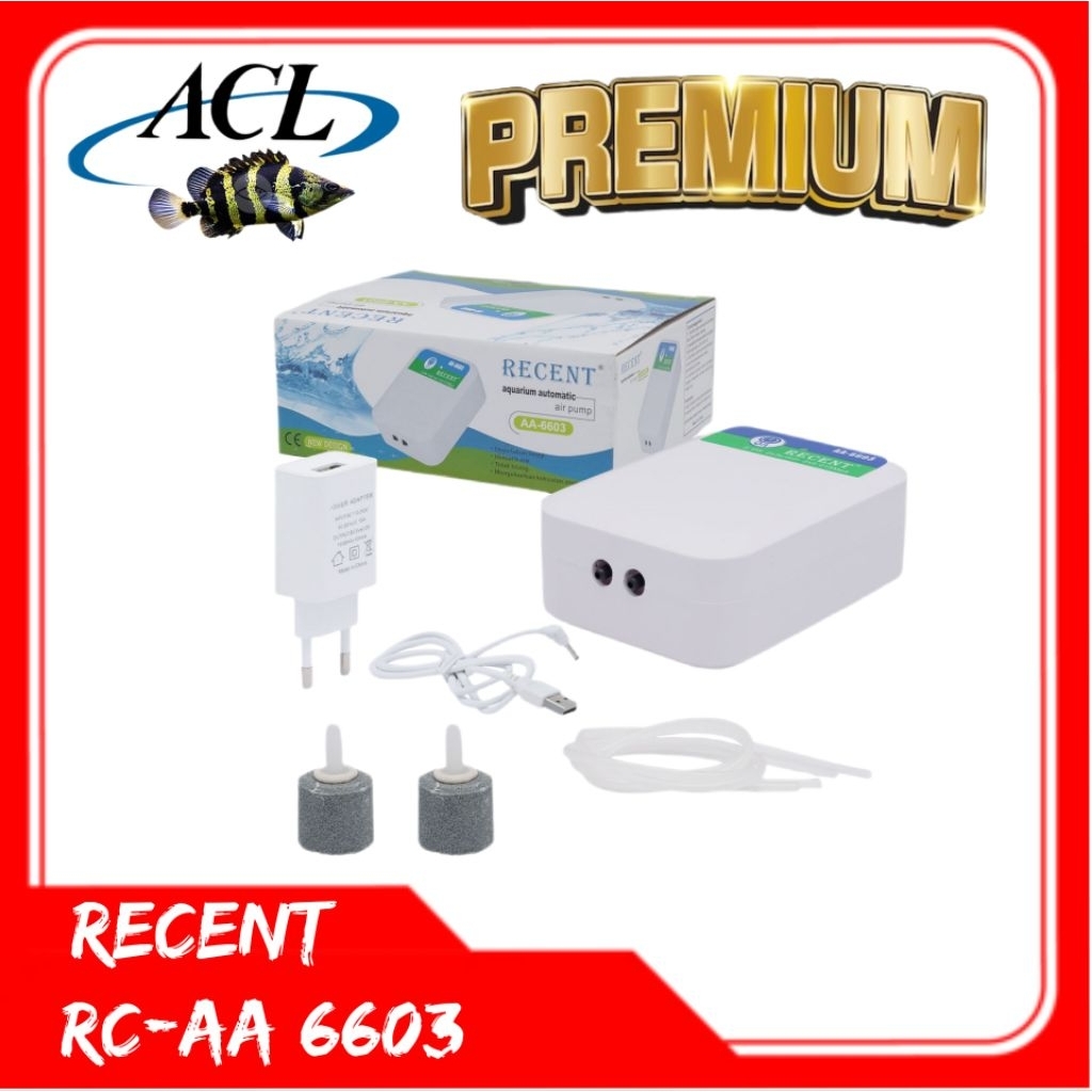 pompa aerator aquarium recent aa-6603 pompa aerator ac/dc aquarium
