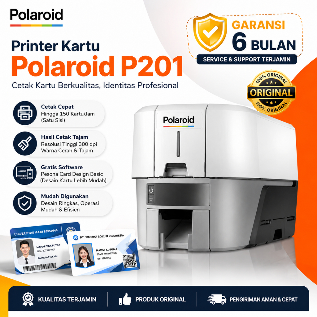 Printer ID Card Polaroid P201 - Printer kartu Polaroid P201 - Mesin Printer ID Card