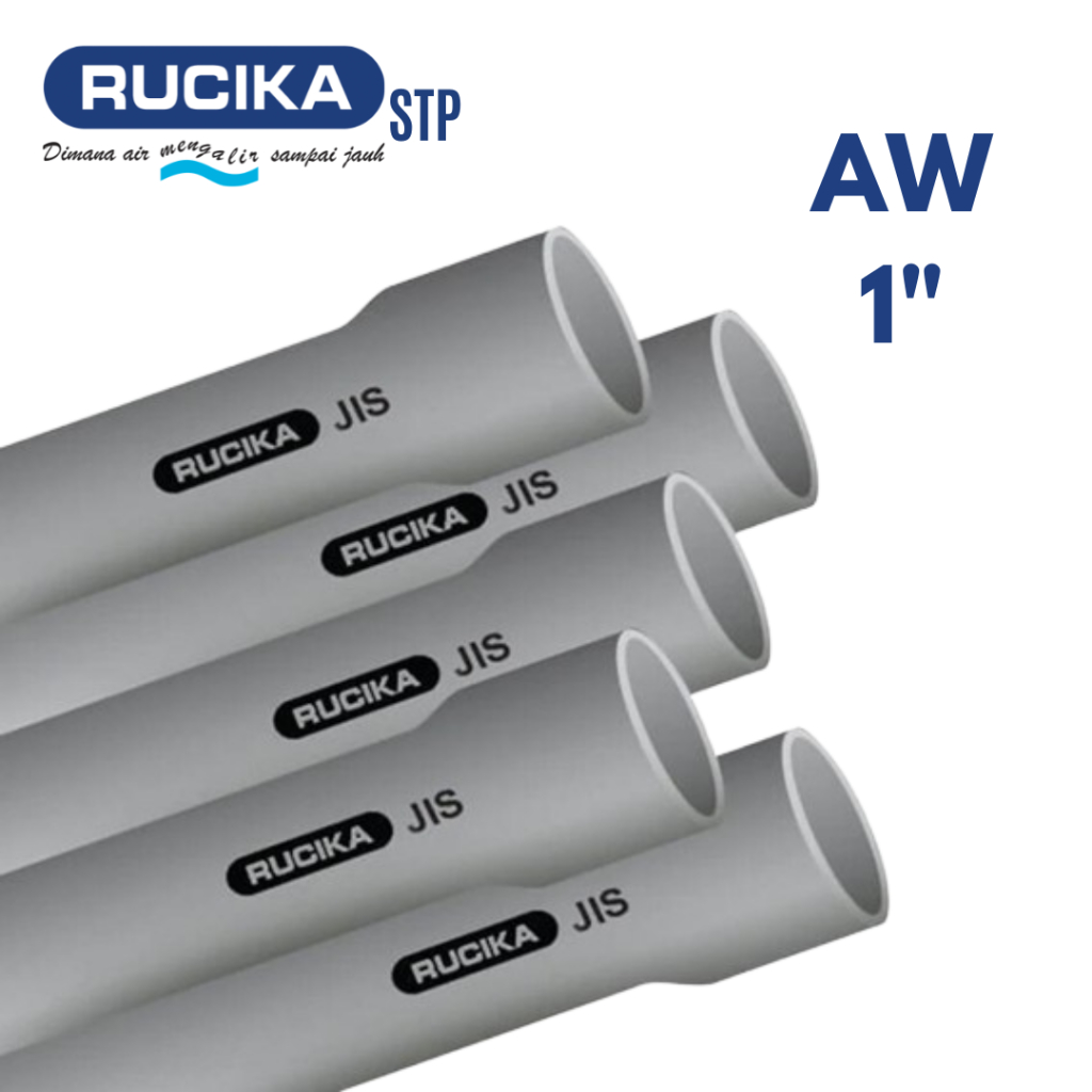 [INSTANT] Rucika Pipa JIS AW 1 Inch Pipa PVC Air Bersih MOF Abu 4 Meter 1" Paralon Abu