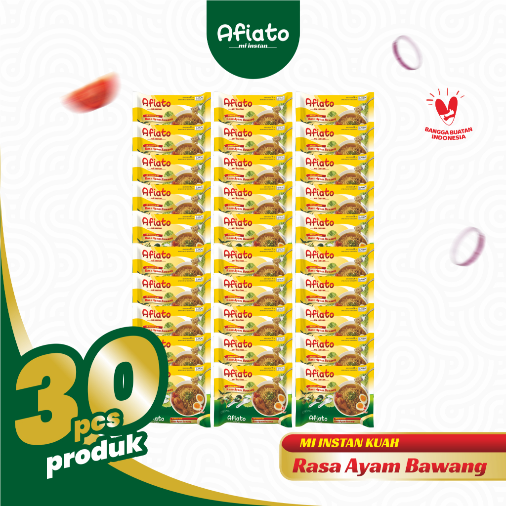 30 Pack Mie Instan Kuah Afiato Rasa Ayam Bawang | Enak Murah Bermanfaat | Mie Enak Kaya Manfaat | Mi