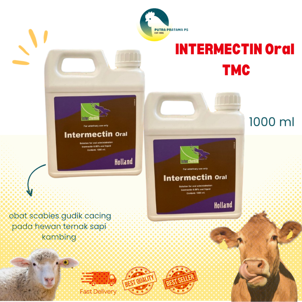 Intermectin Oral 1 Liter - Mengatasi Infestasi Ektoparasit dan Endoparasit, Aman untuk Hewan