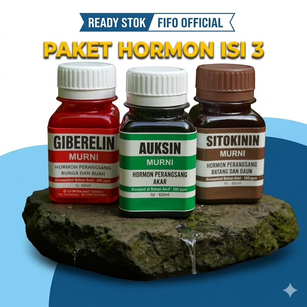 1 PAKET HEMAT 3 BOTOL ISI AUKSIN, GIBERELING, SITOKININ 60ML/ PAKET AUKSIN, GIBERELIN, SITOKININ
