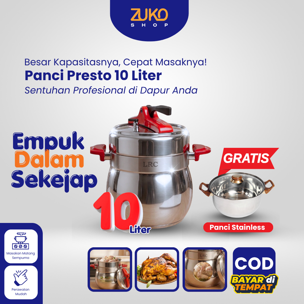ZUKOSHOP OFFICIAL - Panci Presto 10 Liter