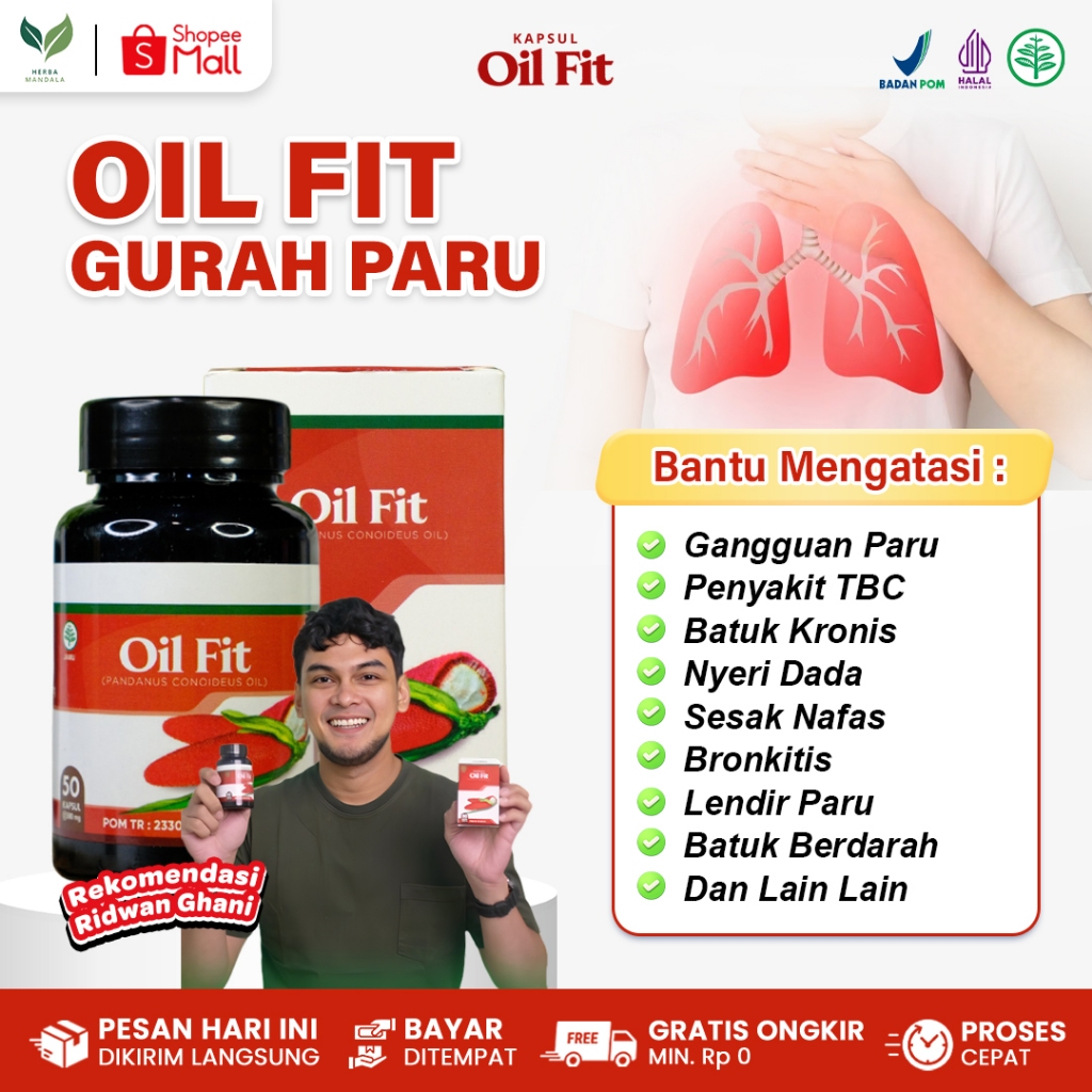KAPSUL OIL FIT Obat Gurah Paru Paru Mengeluarkan Lendir Tuntaskan Batuk Berdahak