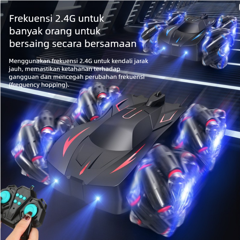 <24H>Stunt King Mainan Anak/Mobil RC Stunt Elves Car Remote Control/Rechargeable Rotasi 360°MOBIL RE