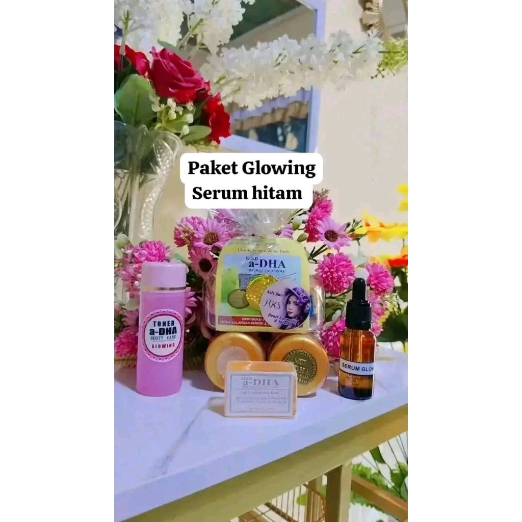 paket glowing cream a-DHA asli original