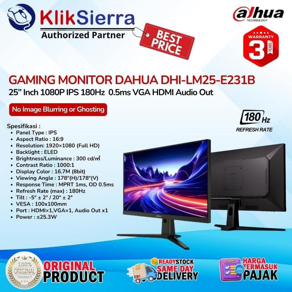 27’’ Inch Gaming Monitor LED DAHUA DHI-LM27-E231B | LM27E231B - IPS 1080P, 180Hz, 0.5ms, VGA, HDMI, 