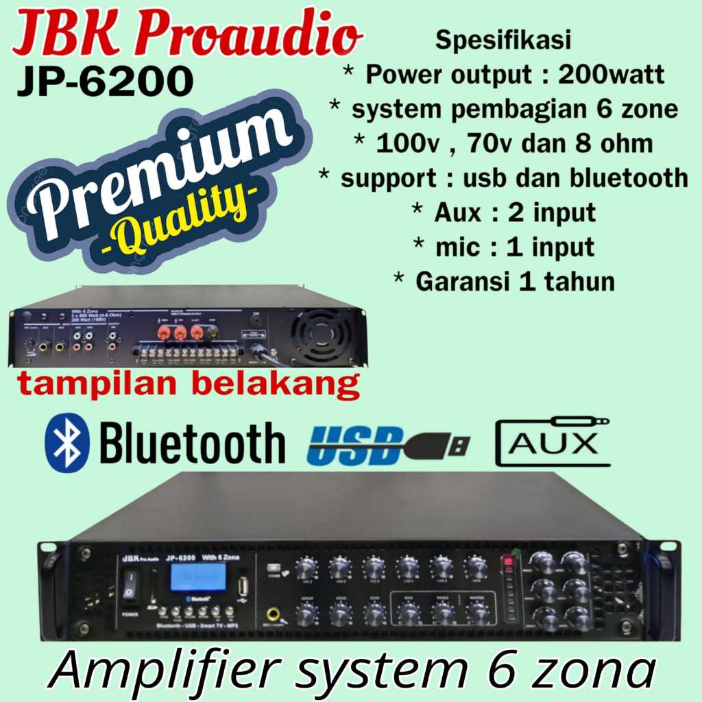 Amplifier Proaudio JBK JP-6200 6 Zona 200Watt