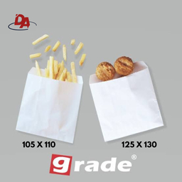 Kantong Kertas Kentang / Pok Pok / Paper Bag Kentang / Kantong Makanan/Gorengan Putih Polos isi 100 