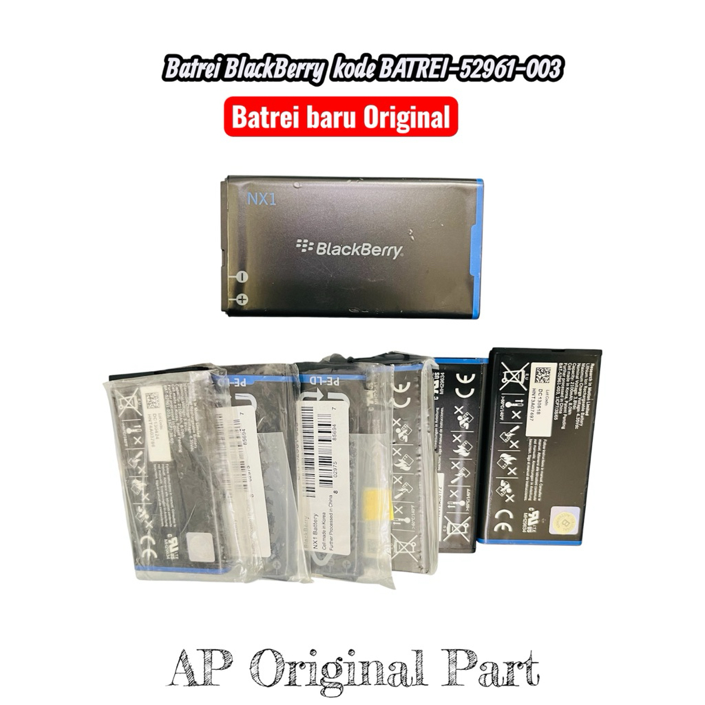 Batrei BlackBerry model NX1 Kode BAT-52961-003 untuk tipe BlackBerry-Q10,BlackBerry  Porsche Design 